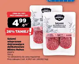 Netto Salami wieprzowe dojrzewające delikatesowe Mistrz Rohus plastry oferta