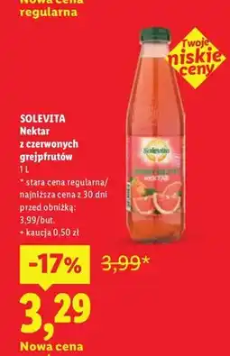 Lidl Nektar z czerwonych grejpfrutów Solevita oferta