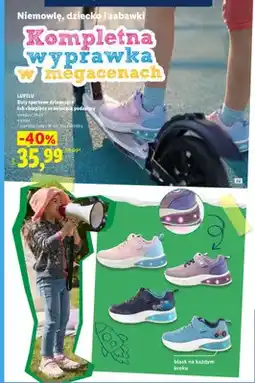 Lidl Buty sportowe dziewczęce ze świecącą podeszwą Lupilu oferta