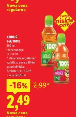 Lidl Sok Kubuś 100% oferta