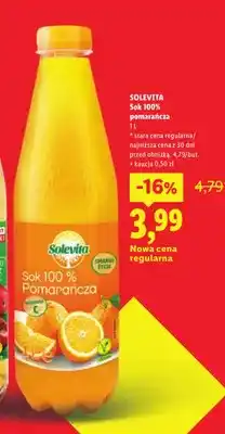 Lidl Sok pomarańcza Solevita 100% oferta