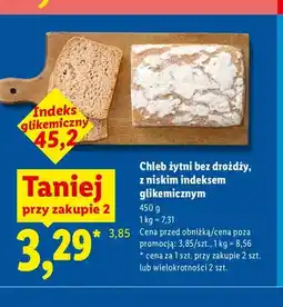 Lidl Chleb żytni bez drożdży z niskim indeksem glikemicznym oferta