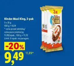Lidl Kinder Maxi King 3-pak oferta