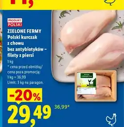Lidl Filety z piersi kurczaka polskie Zielone Fermy oferta