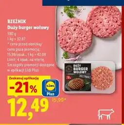 Lidl Burger wołowy Rzeźnik oferta