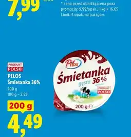 Lidl Śmietanka Pilos 36% oferta