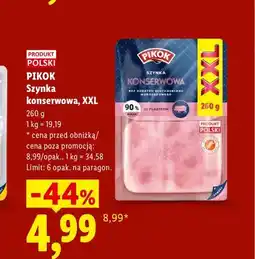 Lidl Szynka konserwowa Pikok XXL oferta