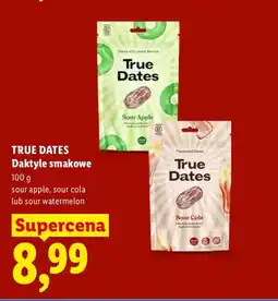 Lidl Daktyle smakowe True Dates sour apple oferta