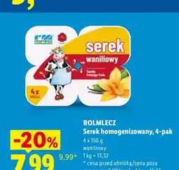 Lidl Serek homogenizowany Rolmlecz 4-pak waniliowy oferta