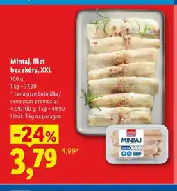 Lidl Mintaj filet bez skóry XXL oferta