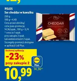 Lidl Ser cheddar w kawałku Pilos oferta