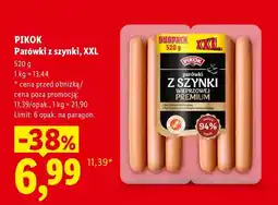 Lidl Parówki z szynki Pikok XXL oferta