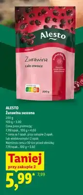 Lidl Żurawina suszona Alesto oferta