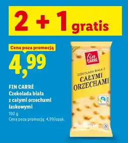 Lidl Czekolada biała z całymi orzechami laskowymi Fin Carré oferta