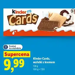 Lidl Wafelki z kremem Kinder Cards oferta