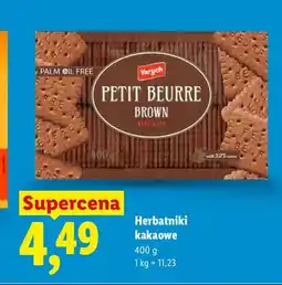 Lidl Herbatniki kakaowe Petit Beurre Brown Yarych oferta