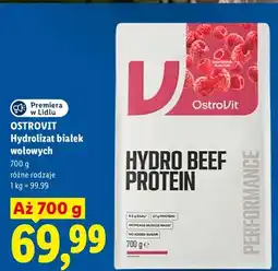 Lidl Hydrolizat białek wołowych OstroVit o smaku malinowym oferta