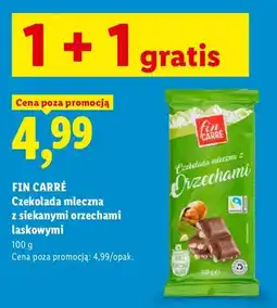 Lidl Czekolada mleczna z siekanymi orzechami laskowymi Fin Carré oferta