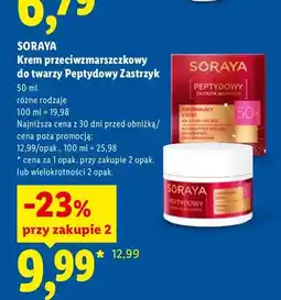 Lidl Krem przeciwzmarszczkowy do twarzy Peptydowy Zastrzyk Soraya oferta