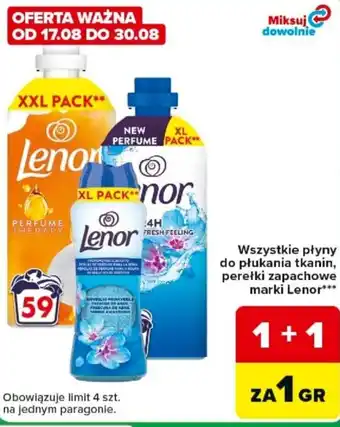 Płyny do płukania tkanin, peretki zapachowe Lenor