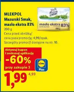 Lidl MLEKPOL Mazurski Smak Masło ekstra 83% oferta
