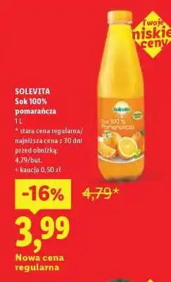 Lidl Solevita Sok 100% pomarańcza oferta