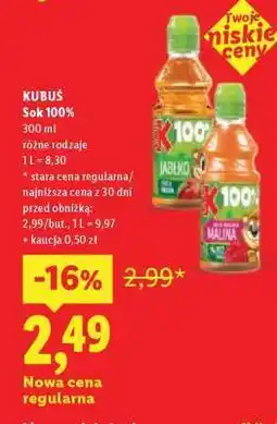 Lidl KUBUŚ Sok 100% oferta