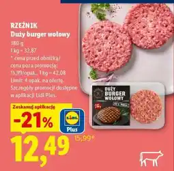 Lidl RZEŹNIK Duży burger wołowy oferta
