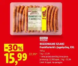 Lidl REGIONALNE SZLAKI Frankfurterki z jagnięcina, XXL oferta