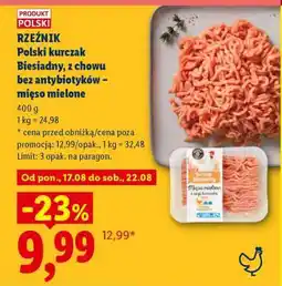 Lidl RZEŹNIK Polski kurczak Biesiadny z chowu bez antybiotyków – mięso mielone oferta