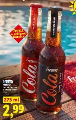 Lidl FREEWAY Cola lub Cola Zero w szklanej butelce oferta