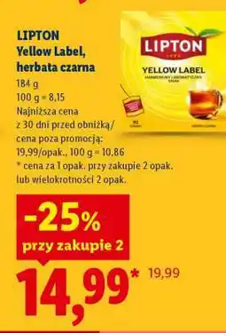 Lidl LIPTON YELLOW LABEL Herbata czarna oferta