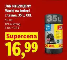 Lidl JAN NIEZBĘDNY Worki na śmieci z taśmą, 35 L, XXL oferta