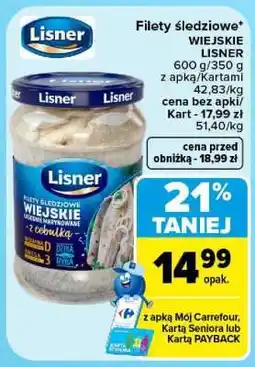 Carrefour Filety śledziowe wiejskie Lisner oferta