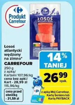 Carrefour Łosoś atlantycki wędzony na zimno Carrefour oferta