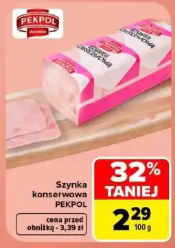Carrefour Szynka konserwowa PEKPOL oferta