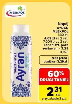 Carrefour Napój AYRAN MLEKPOL oferta