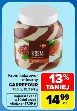 Carrefour Krem kakaowo -mleczny Carrefour oferta