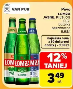 Carrefour Piwo ŁOMŻA JASNE, PILS, 0% oferta