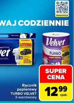 Carrefour Ręcznik papierowy TURBO VELVET 3-warstwowy oferta