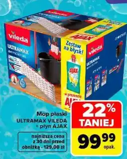 Carrefour Mop płaski ULTRAMAX VILEDA + płyn AJAX oferta