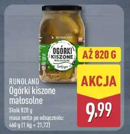ALDI RUNOLAND Ogórki kiszone małosolne oferta