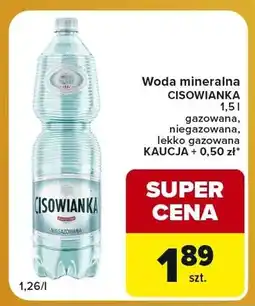 Carrefour Express Woda mineralna gazowana Cisowianka oferta