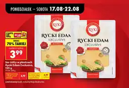 Biedronka Ser żółty w plastrach Rycki Edam Exclusive oferta