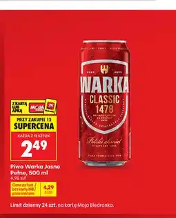 Biedronka Piwo Warka Classic oferta