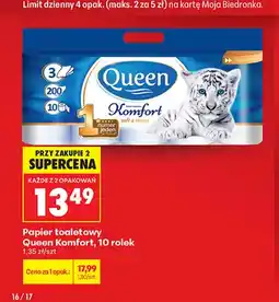 Biedronka Papier toaletowy Queen Komfort 10-pak oferta