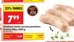 Biedronka Kiełbasa biała surowa premium Kraina Mięs oferta