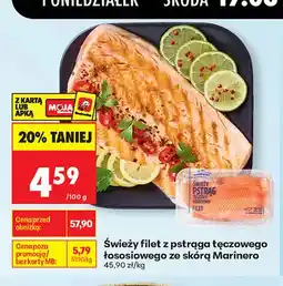 Biedronka Świeży filet z pstrąga tęczowego łososiowego ze skórą Marinero oferta