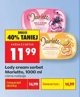 Biedronka Lody cream sorbet Marletto mango i marakuja oferta
