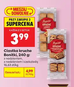 Biedronka Ciastka kruche Bonitki z nadzieniem i czekoladą oferta